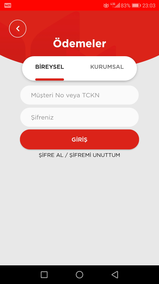 تطبيق Katılım Mobil - القائمة الذكية - رمز الاستجابة السريع QR - المدفوعات - تسجيل دخول