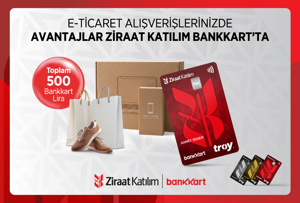 E-Ticaret Alışverişlerinize Toplam 500 TL Bankkart Lira!